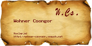 Wohner Csongor névjegykártya